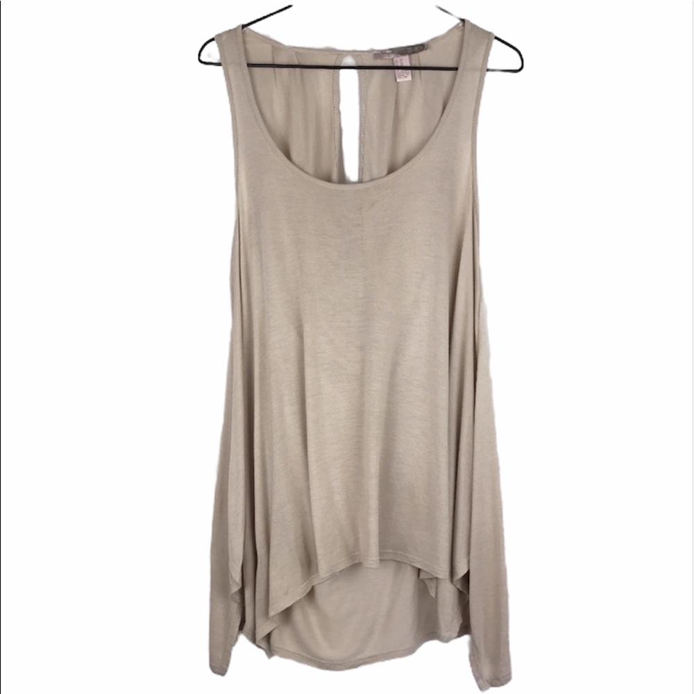 Asymmetrical open back flowy tank top